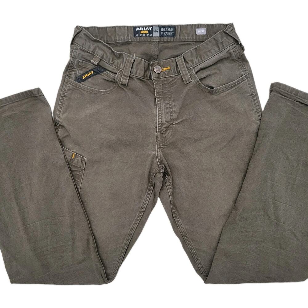 Ariat Rebar M4 Pants Mens 30x32 Brown Relaxed Straight Work Utility